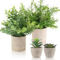 ALAGIRLS 4 Pack Small Fake Plants, 10" Artificial Plants Indoor