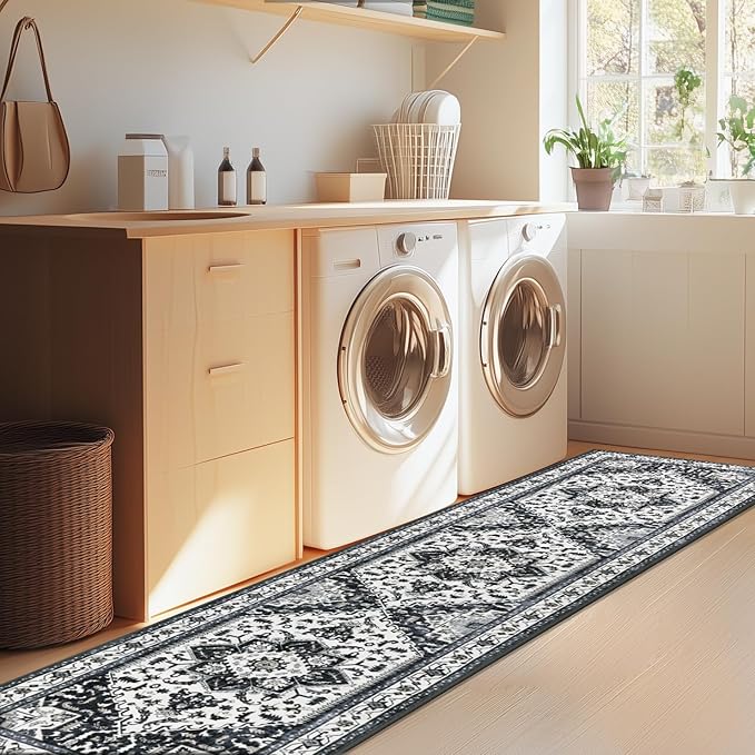 Yamaziot Washable Runner Rug, 2x8 Non-Slip Boho Vintage Hallway Rug Runner - Image 7