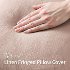 MIULEE Valentines Decorative Throw Pillow Covers Neutral Linen Fringe Throw - Image 2