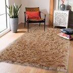 duduta Beige Faux Sheepskin Fur Rug 3x5 ft, Fluffy Shag Bedroom Dorm Nursery - Image 6