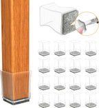 Clear Square Chair Leg Protector for Hardwood Floors (1 1/4 Inch)