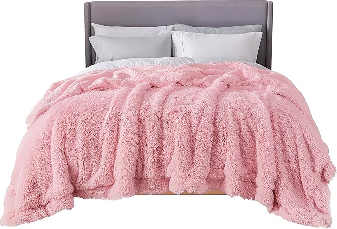 Bedsure GentleSoft Fluffy Pink King Size Blanket - Image 7