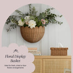 BEBE BASK The Original Scalloped Wicker Wall Basket – Set of 2 (16x10x7 In)