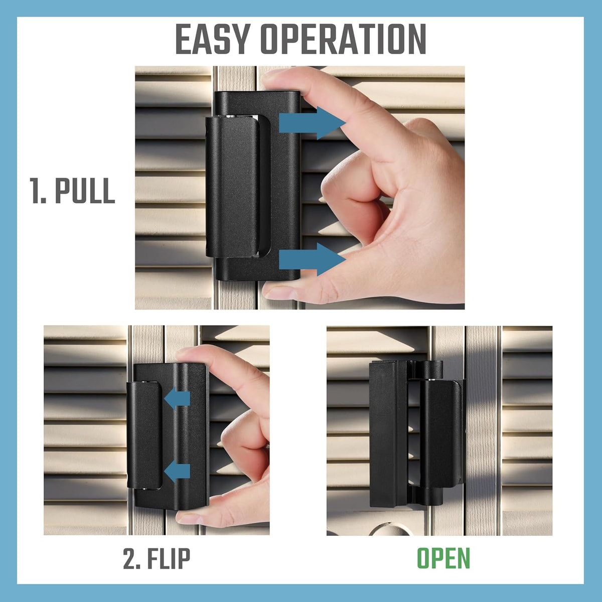 GreaTalent 3Pack Home Security Door Reinforcement Lock Childproof, Add High Security to Home Prevent Unauthorized Entry, Aluminum Construction Finish Black
