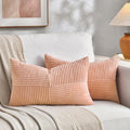 Fancy Homi 2 Packs Peach Lumbar Decorative Throw Pillow Covers 20x28 Inch by Fancy+Homi