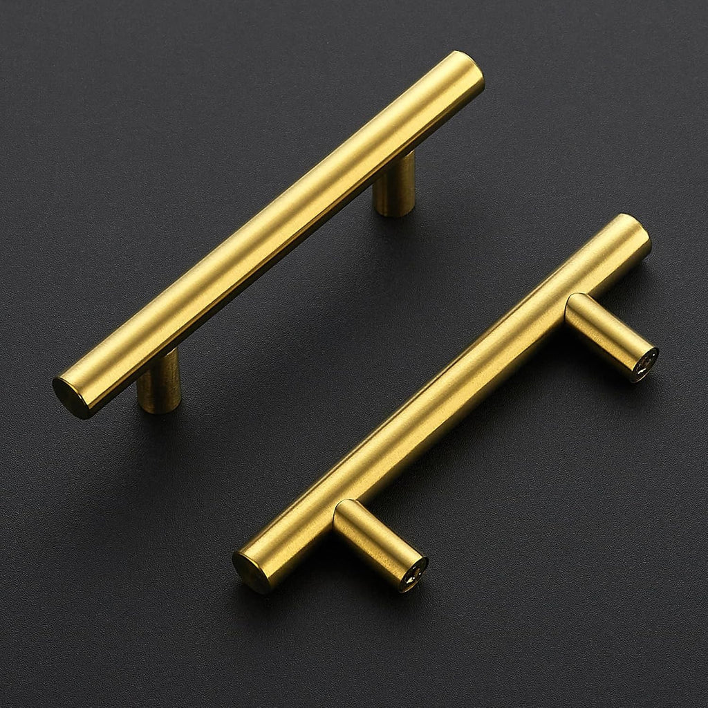 JOY DECOR Gold Cabinet Pulls Drawer Pulls, 3 Inch CC, 5 Pack