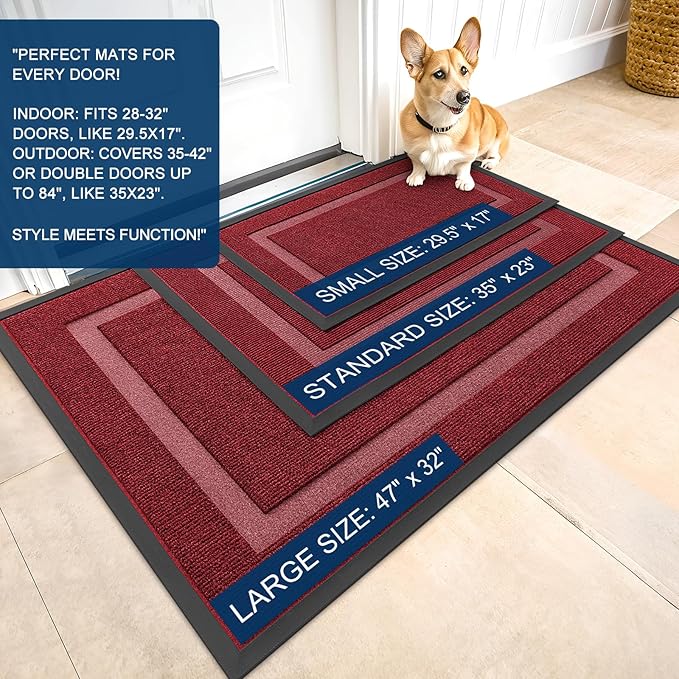 OLANLY Front Door Mat Indoor Outdoor Entrance, Waterproof All-Season, - Image 3
