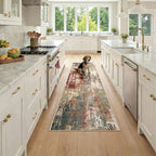 Washable Area Rugs 2x7 Non-Slip Modern Abstract Soft by RELEANY