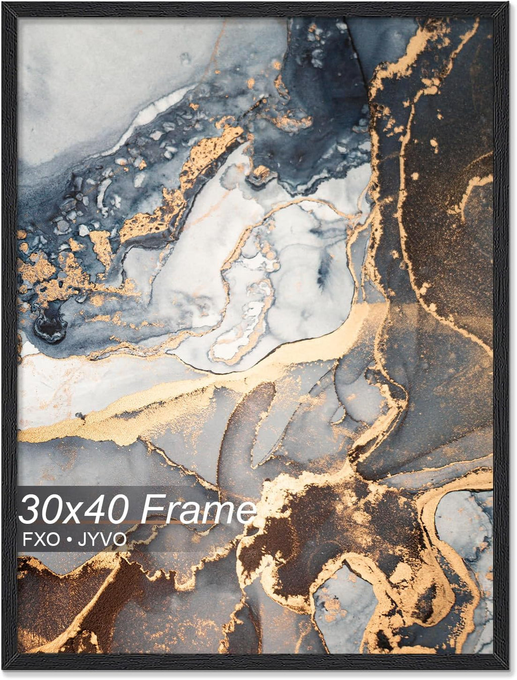 Fxojyvo 30x40 Picture Frame Black Engineered Wood Wall Hanging