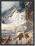 Fxojyvo 30x40 Picture Frame Black Engineered Wood Wall Hanging
