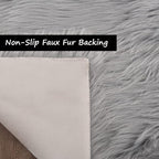 Goolela Grey Sheepskin Area Rug 5x7 Fluffy Fuzzy Furry Carpet - Image 5