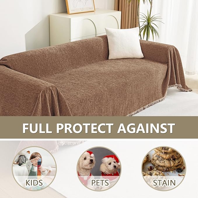 MYSKY HOME Couch Covers for 3 Cushion Couch Sofa, Sectional Couch Cover L Shape - Image 4