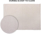 Urban Villa Two Tone Placemat Cotton Tablemat 14x20 (Set of 6) Beige