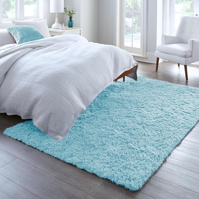 Ophanie 5x8 Light Blue Rugs for Living Room, Kids Nursery Rug Aesthetic - Image 3