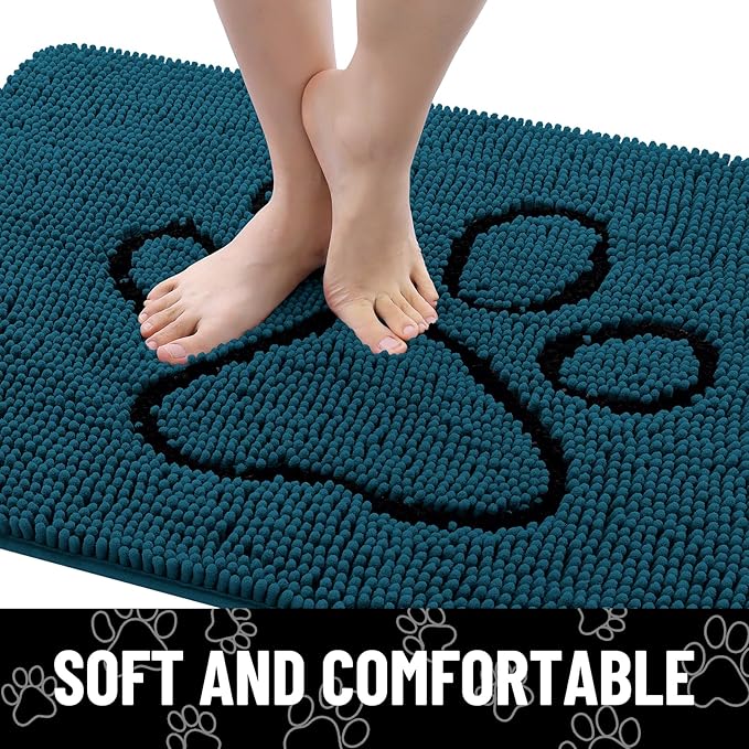 Smiry Dog Door Mat for Muddy Paws, Absorbent Dirt Trapper Non Slip Quick Dry - Image 3