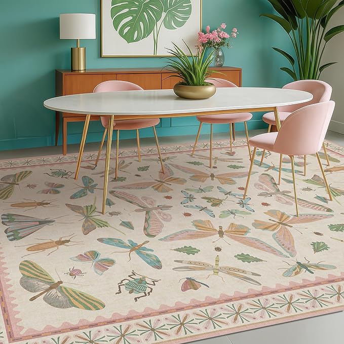 Hazo Haus Floral Pink Rugs for Bedroom Girls 6x9 - Image 6
