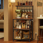 Furologee Kitchen Bakers Rack with Power Outlet, 22-Inch Microwave Stand