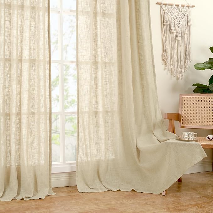 LAMIT Natural Sheer Linen Curtains - Image 9