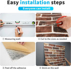 Art3d 10-Pack Durable Faux Brick Peel and Stick 3D Wall Panels, Red Brown