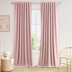 Guken 100% Blackout Linen Curtains 96 Inch 2 Panels Set by Guken