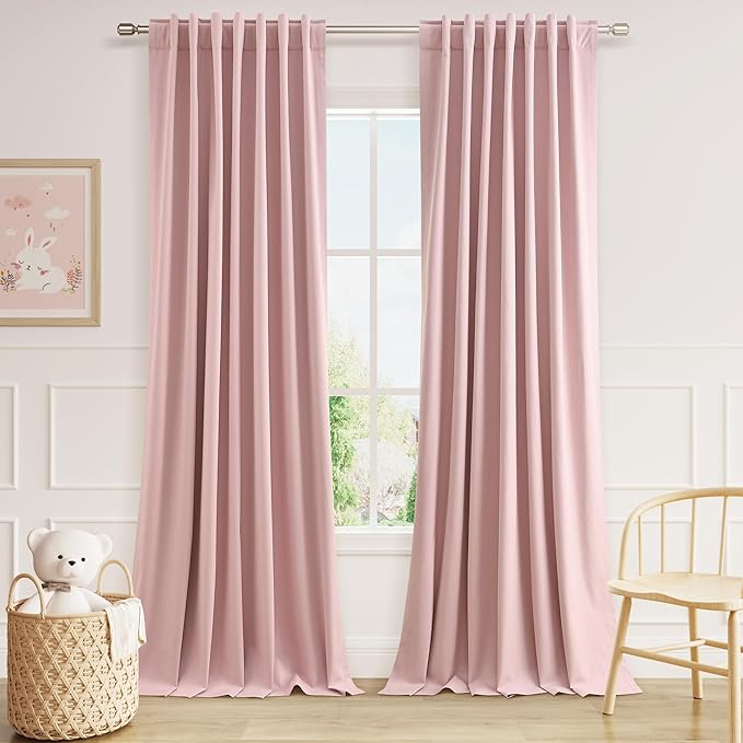 Guken 100% Blackout Linen Curtains 90 Inch 2 Panels Set by Guken