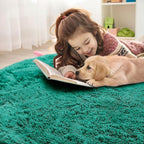 OLANLY Teal Green Round Rugs for Bedroom - Image 5