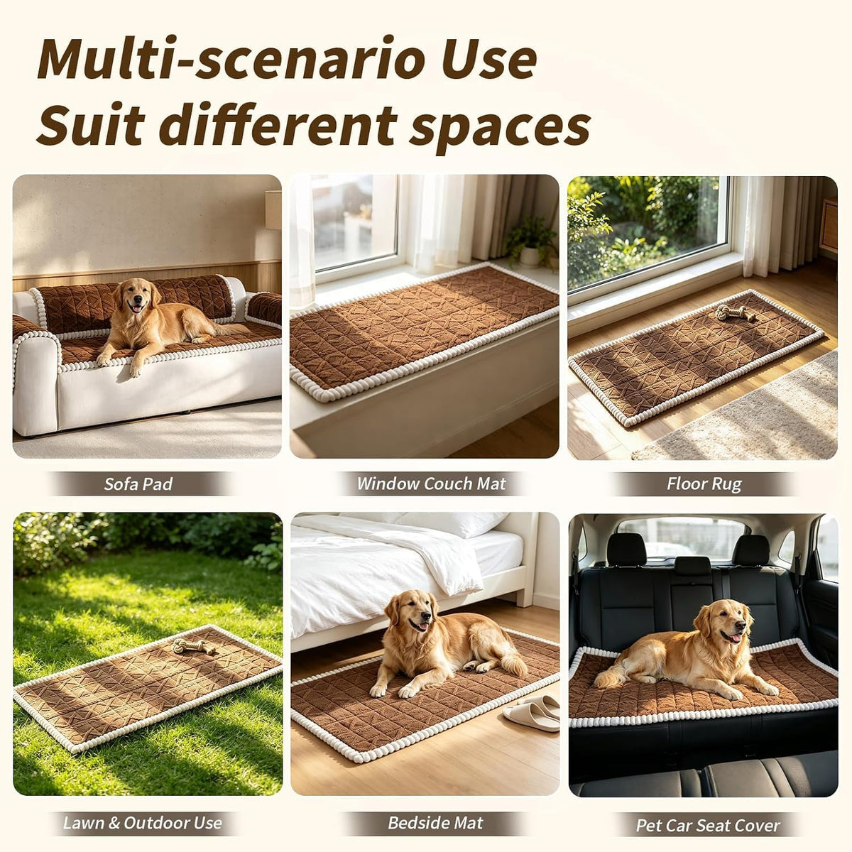 27.6”x27.6” Couch Cover for Dogs, Washable Sofa Protector for Pets