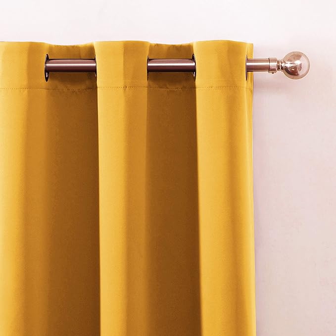LEMOMO Yellow Thermal Blackout Curtains/38 x 84 Inch/Set of 2 Panels Room - Image 7