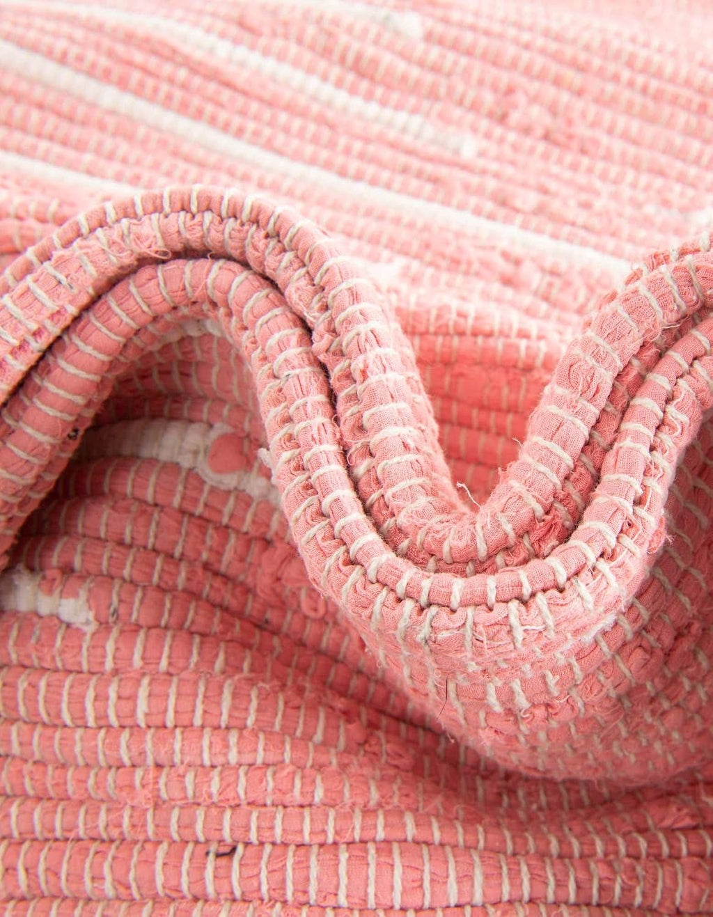 Unique Loom Chindi Cotton Collection Area Rug - Briah (2' x 3' 1" Rectangle, Rose/ Ivory)