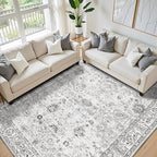 Washable Area Rug 8x10 Gray, Large Soft Rugs - Image 2