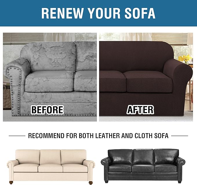 H.VERSAILTEX 4 Piece Stretch Sofa Covers - Image 8