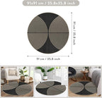 Lahome Enfys Modern Rainbow Round Washable Rug, 3ft Circular Indoor Outdoor - Image 2