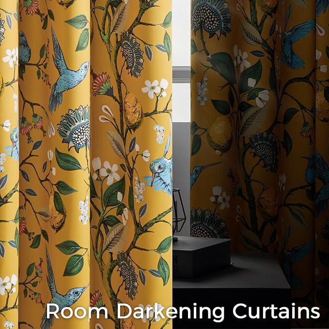 Topfinel 80 Inches Long Custom Mustard Yellow Luxury Curtains - Image 4