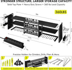 KSVO Large Power Tool Organizer Wall Mount with Locking Drawers, Black
