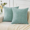 MIULEE Pack of 2 Couch Throw Pillow Covers 20x20 Inch Soft Aqua Green Chenille by MIULEE