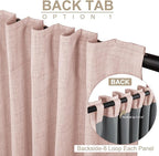 100% Blackout Shield Light Pink Linen Blackout Curtains - Image 3