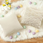 decorUhome Easter Bunny Pillow Covers 18x18 Inch Set of 2, Soft Plush Faux Wool - Image 5