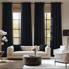 NICETOWN Blackout Curtains Grommet 2 Panels Black Drapes 95Inches Long - Image 2