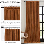 RYB HOME Orange Velvet Curtains 102 inches - Image 3