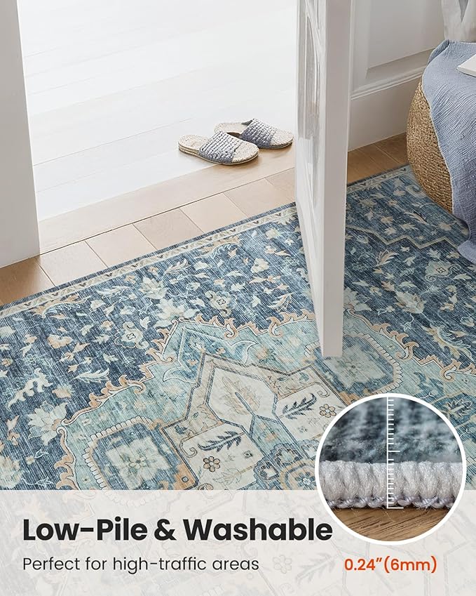 AMADA HOMEFURNISHING 2x4 Washable Area Rug, Low-Profile Entryway Rug - Image 8