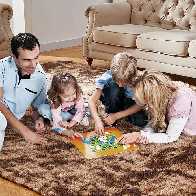 KNZE 8' x 10' Brown Modern Shag Area Rug, Luxuriously Plush, High Pile - Image 5