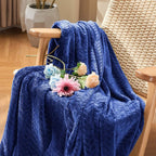 inhand Royal Blue Throw Blanket, Super Soft Fuzzy Blanket - Image 2