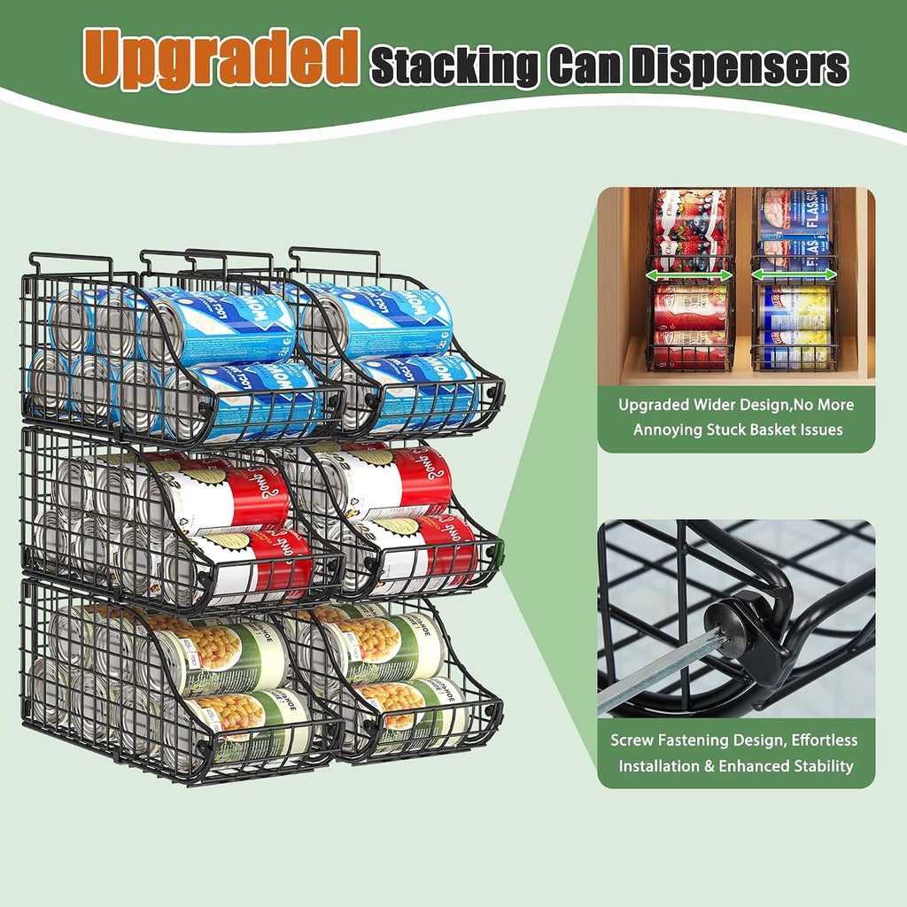 8 Pack Stackable Can Organizer for Pantry Cabinet Food Storage