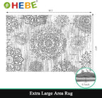 HEBE Washable Area Rug 6'x9' Non Slip Soft Distressed Medallion Bedroom & - Image 2