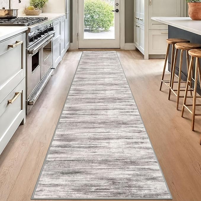 KOZYFLY Modern Abstract Hallway Runner, 2x12 Washable Rug Runner Non-Slip Soft - Image 3