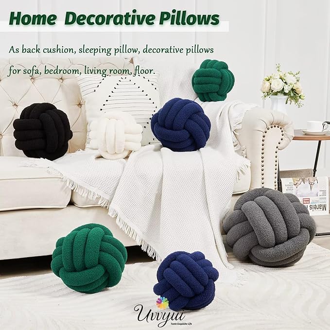Uvvyui Knot Pillow Ball, Soft Home Decorative Pillows, Round Throw Pillow - Image 5