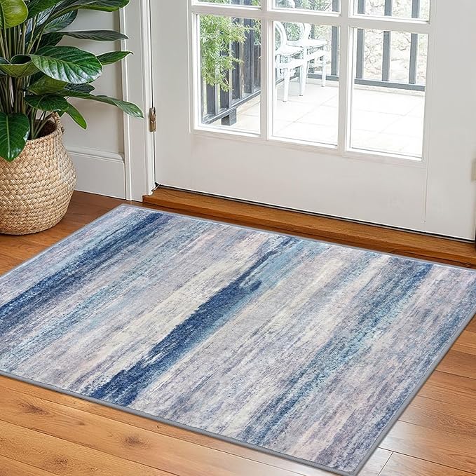 KOZYFLY Modern Abstract Small Area Rugs, 2x3 Washable Kitchen Rug Non-Slip Soft by KOZYFLY