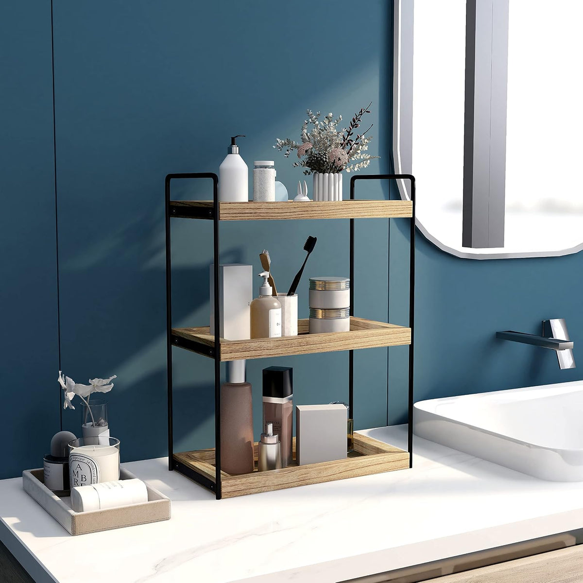 Dorhors Bathroom Counter Organizer,Countertop Tray Storage Shelf