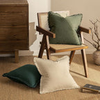 MIULEE Decorative Throw Pillow Covers Neutral Linen Fringe Throw Pillows Set of - Image 4