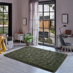 Goideal Fluffy Rug for Bedroom Living Room, 5x7 Olive Green Area Rugs, Faux Fur - Image 4